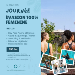 Journée Évasion 100% Femmes avec Piscine, Aqua Yoga & Méditation – Domaine du Souffle d’Amaia à 19 km de Marrakech